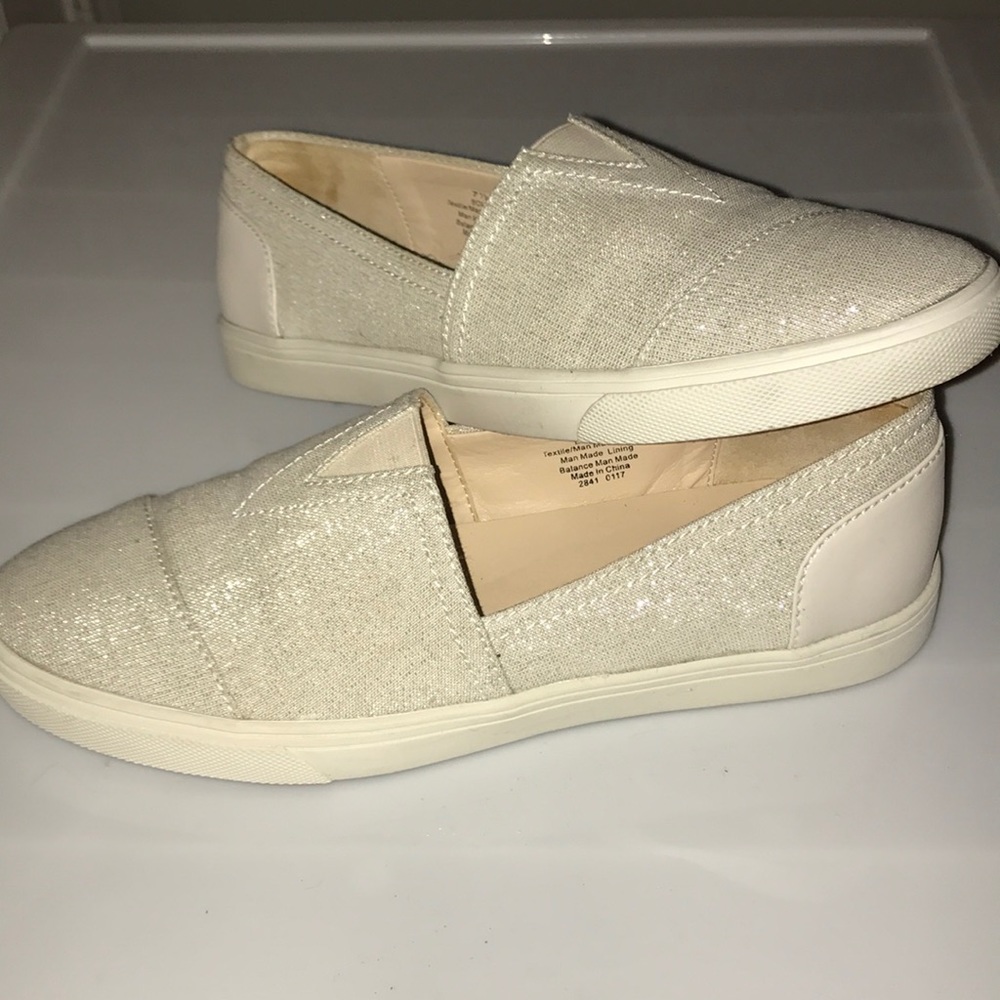 Nine West Silver Canvas Slip On